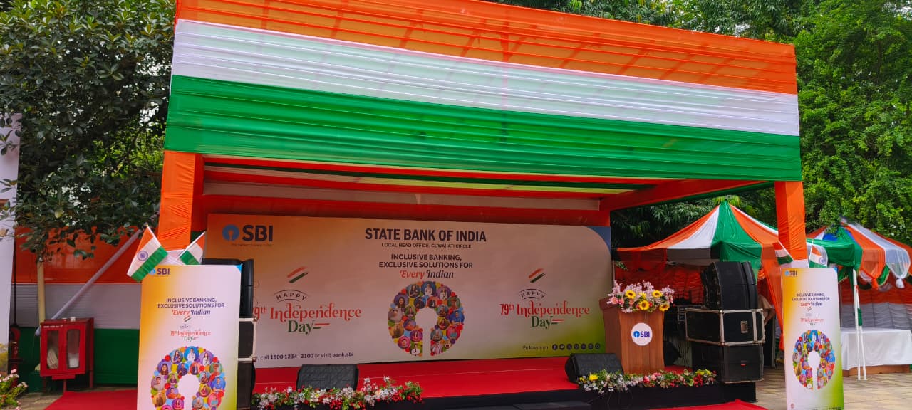 SBI Independence Day Celebration Stage Setup – Guwahati
